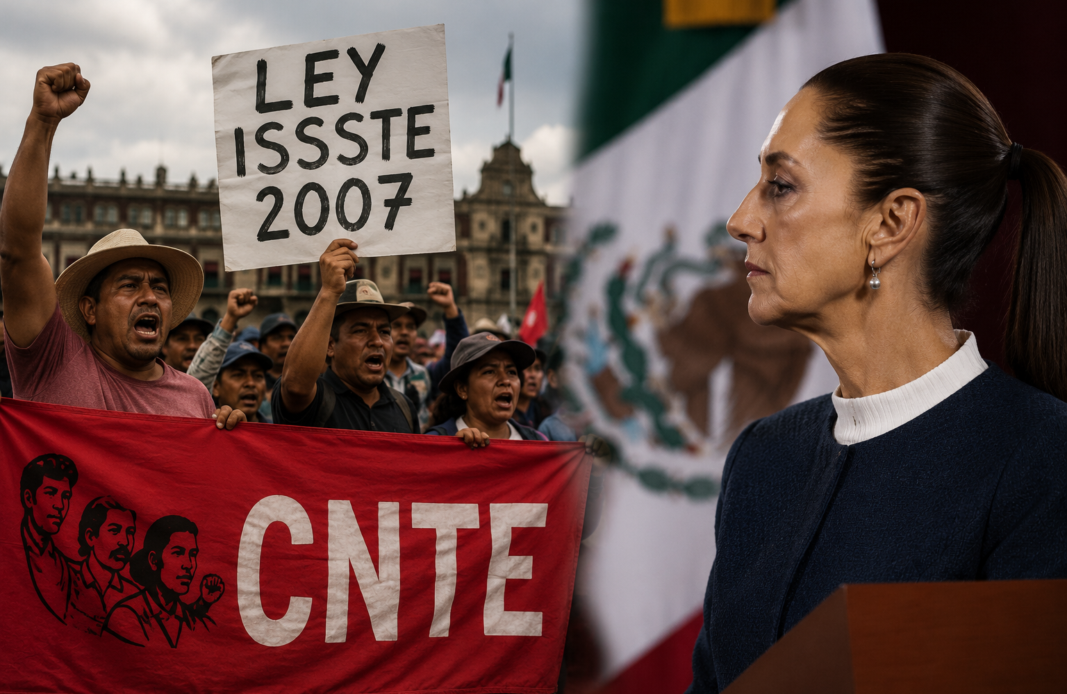 CNTE exige a Sheinbaum negociación para abrogar la Ley del ISSSTE 2007