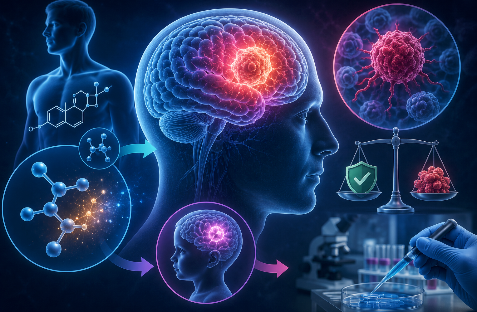 La testosterona, bajo el foco científico: su papel en el cáncer cerebral masculino y el glioblastoma