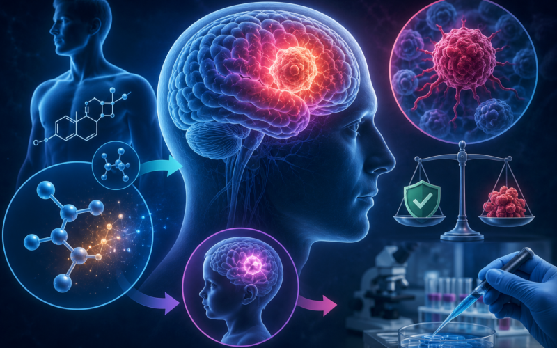 La testosterona, bajo el foco científico: su papel en el cáncer cerebral masculino y el glioblastoma