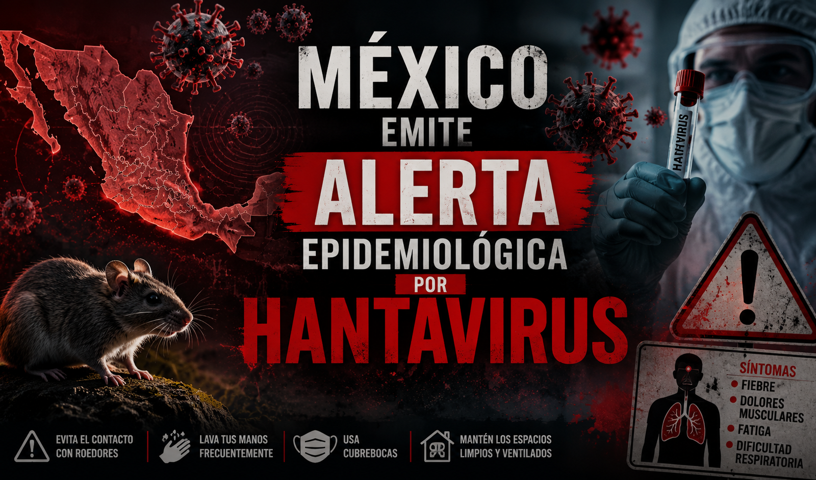 México emite alerta epidemiológica por hantavirus ante brote multinacional: qué es y por qué preocupa