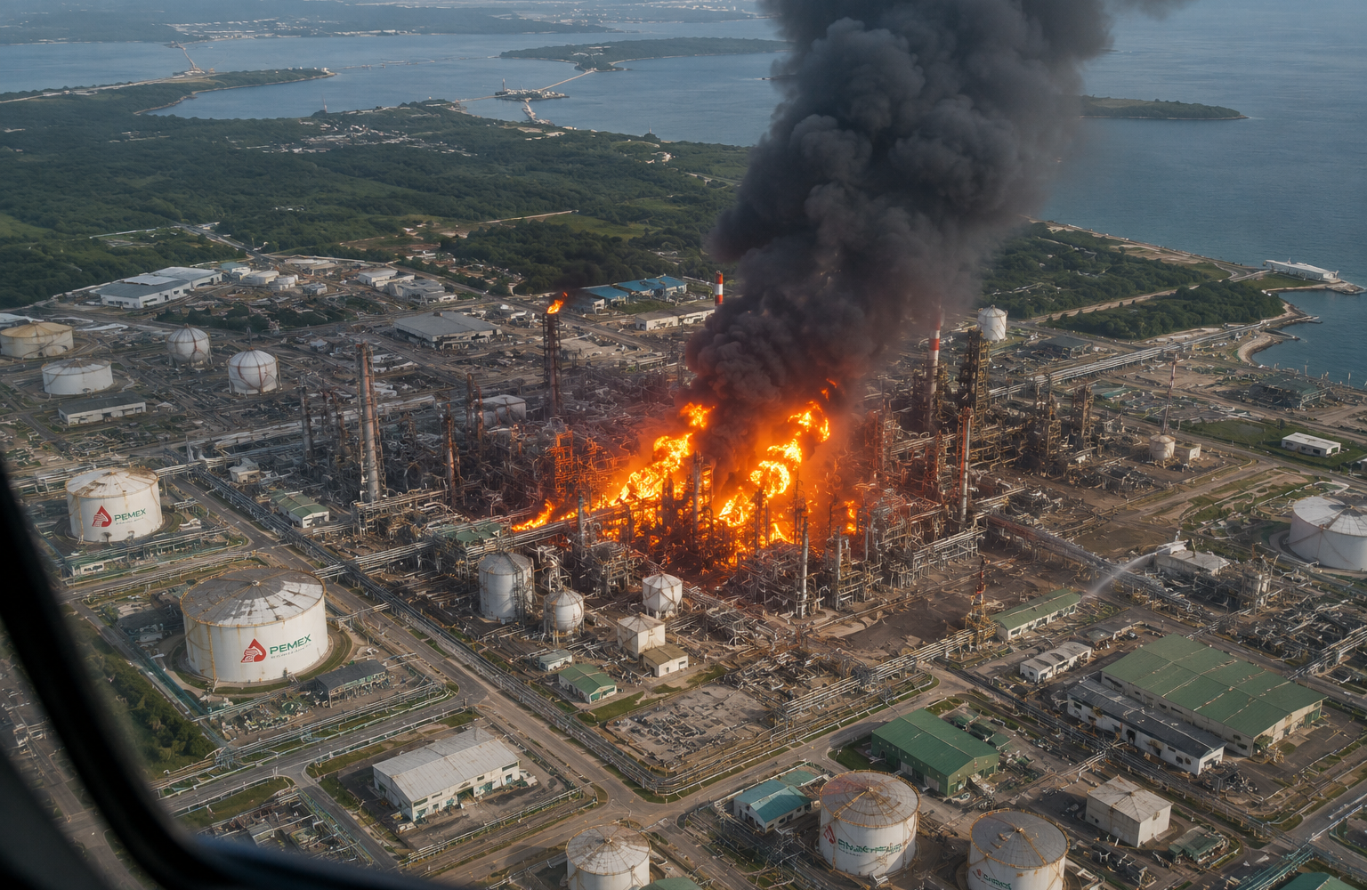 Explosión e incendio en refinería de Pemex en Salina Cruz deja al menos seis lesionados