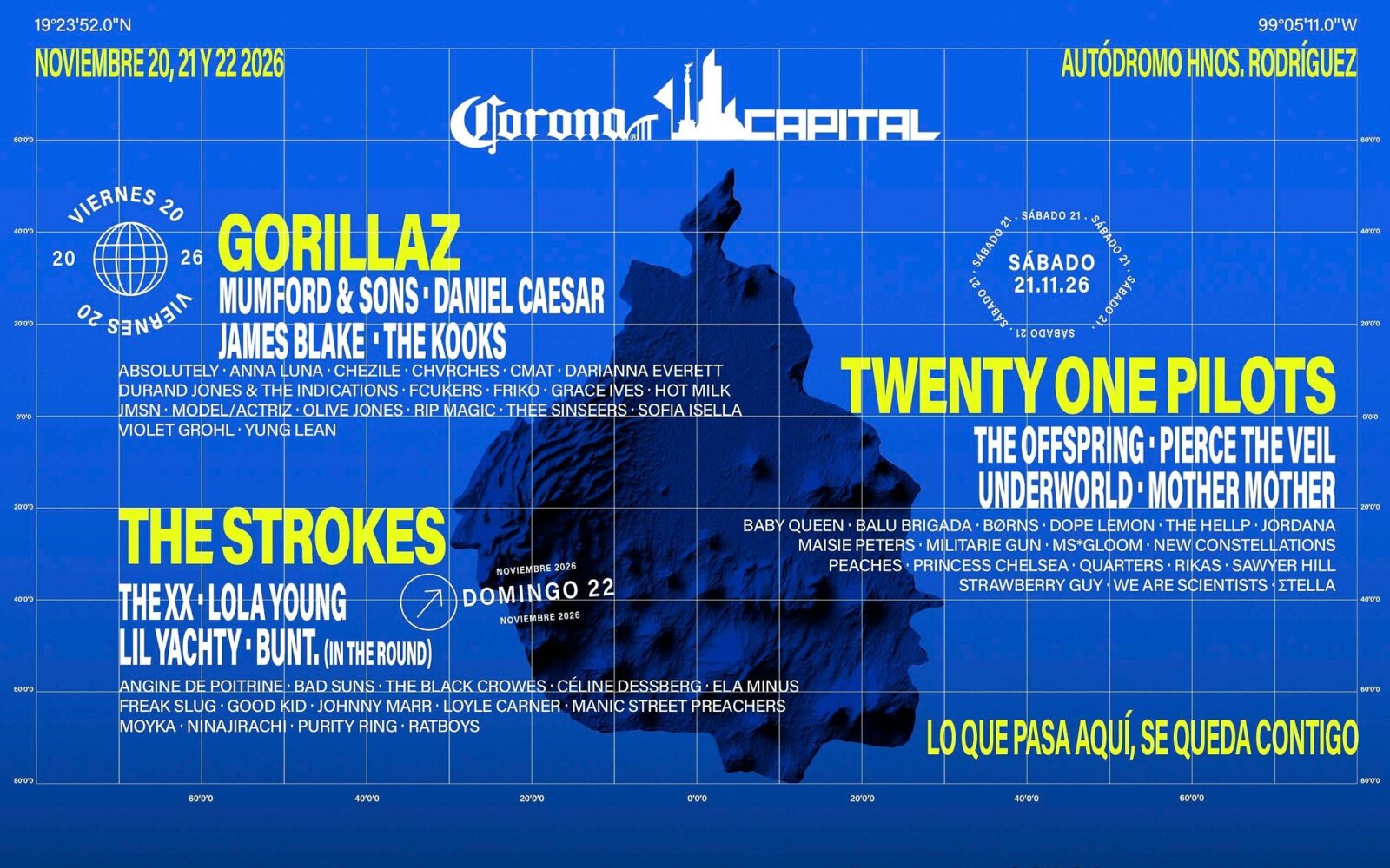 The Strokes, Gorillaz y Twenty One Pilots encabezan el cartel del Corona Capital 2026