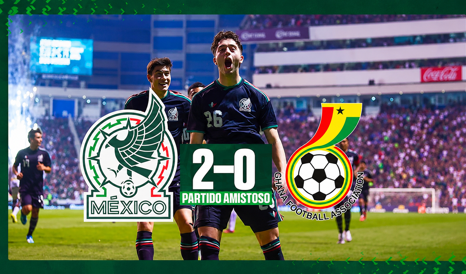 México arranca el camino al Mundial con autoridad: 2-0 sobre Ghana en Puebla