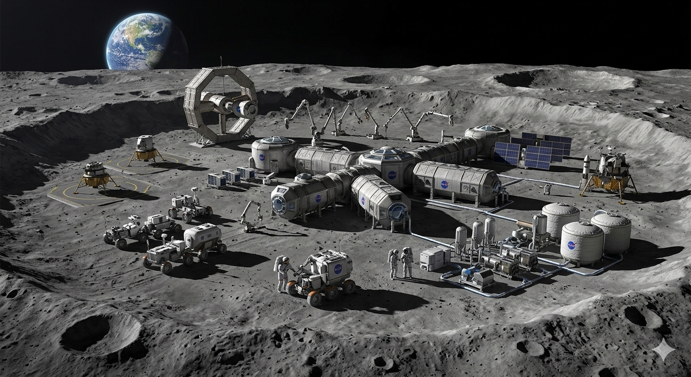 Así será la base lunar permanente que la NASA planea construir en la Luna
