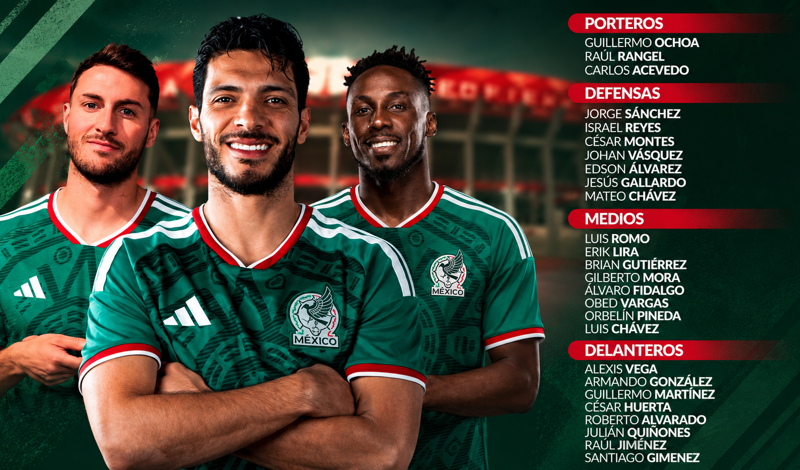 Javier Aguirre ya tiene a sus 26 convocados para el Mundial 2026