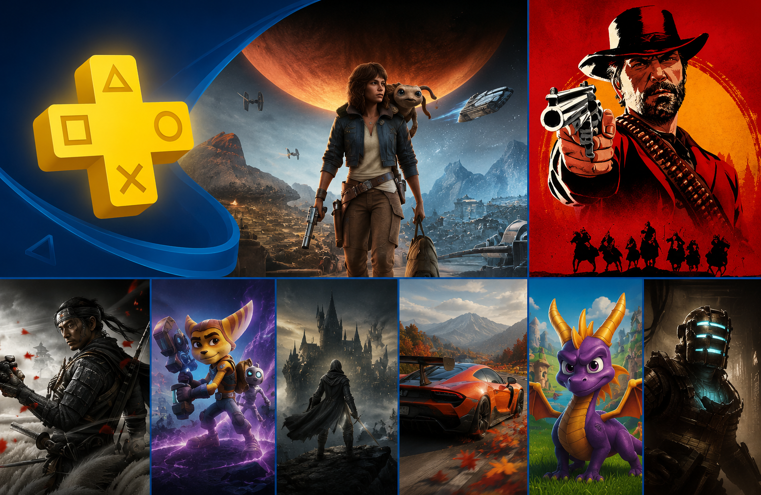 PlayStation Plus Extra y Premium confirma sus ocho juegos para mayo de 2026: Star Wars Outlaws y Red Dead Redemption 2 encabezan la lista