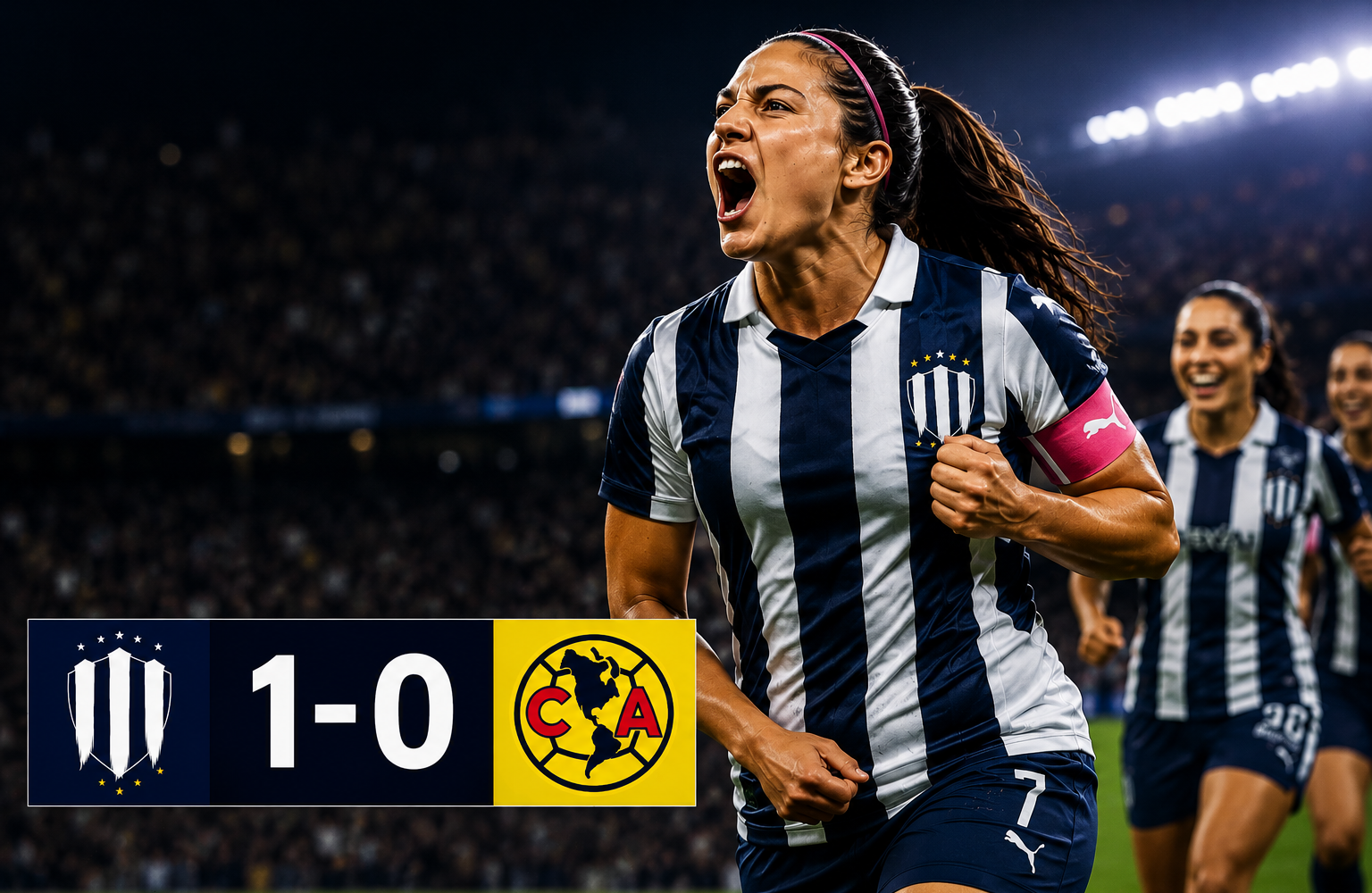 Rayadas toma ventaja mínima de 1-0 sobre América en la Liga MX Femenil