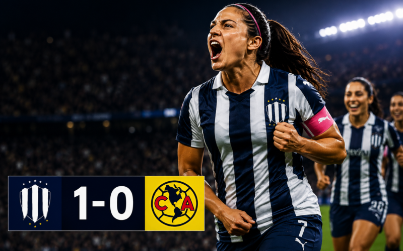 Rayadas toma ventaja mínima de 1-0 sobre América en la Liga MX Femenil