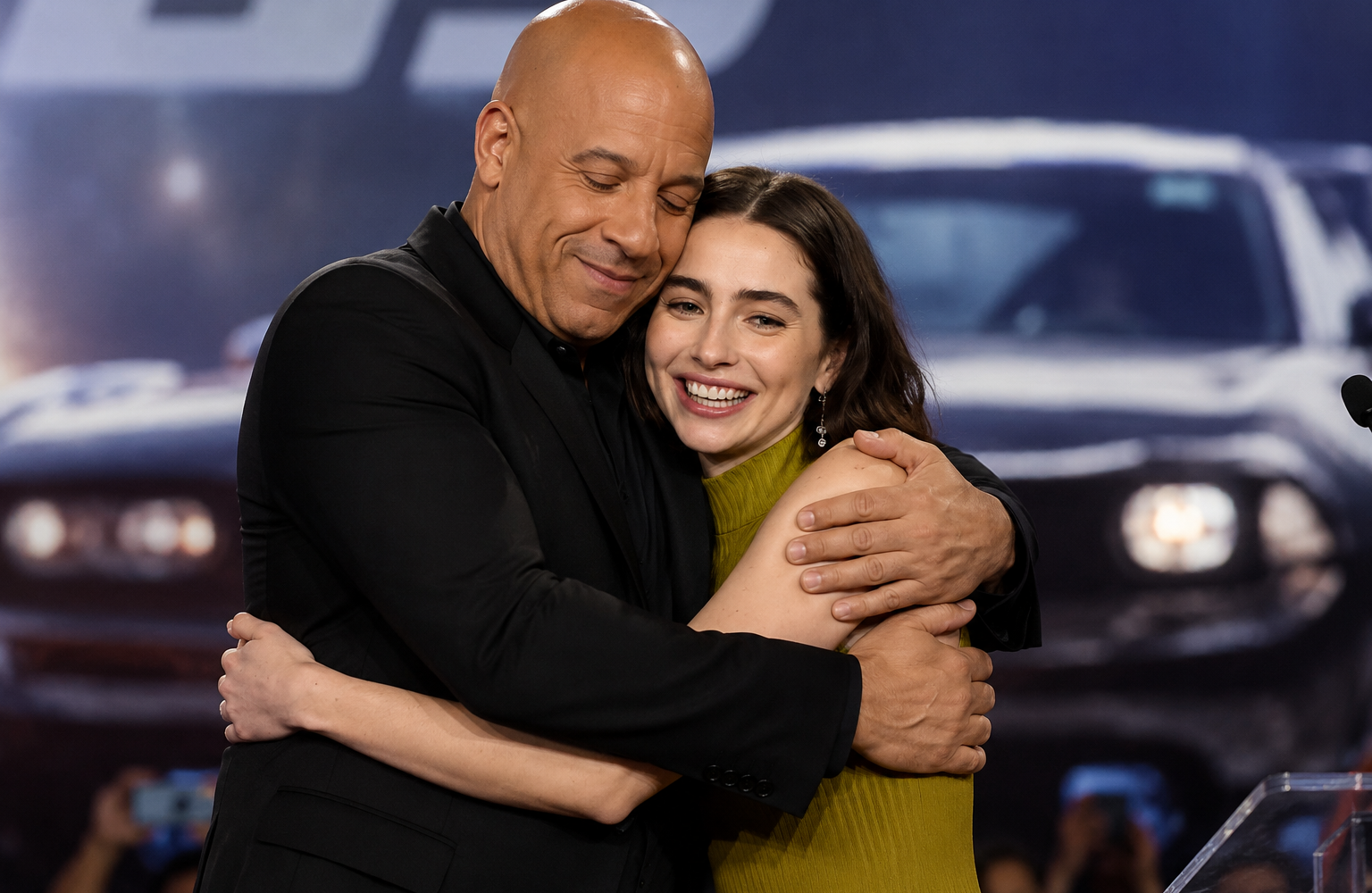 Vin Diesel abraza a la hija de Paul Walker en el emotivo homenaje a ‘A todo gas’