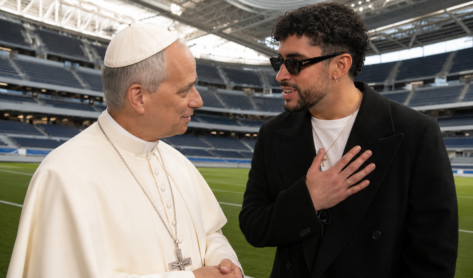 El Papa León XIV se reúne con Bad Bunny en el Bernabéu durante su visita a España