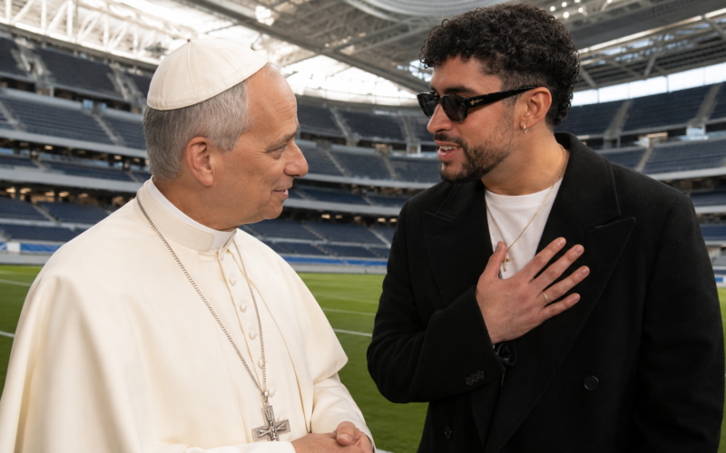 El Papa León XIV se reúne con Bad Bunny en el Bernabéu durante su visita a España